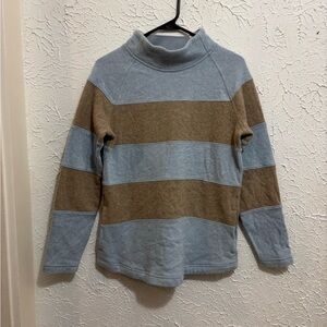 Prana Turtleneck in Blue and Brown Stripes
